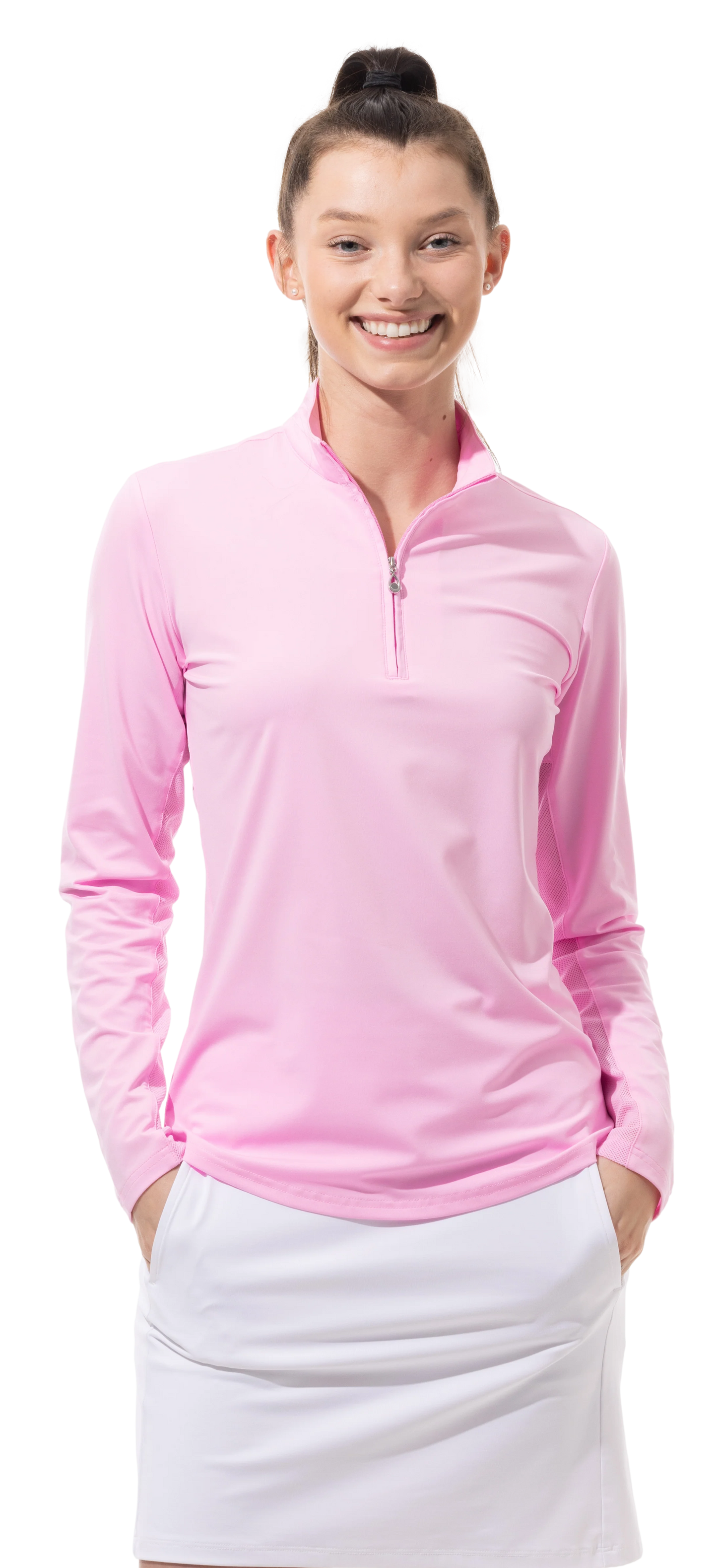 SanSoleil Sunglow Long-Sleeve Zip Mock Small