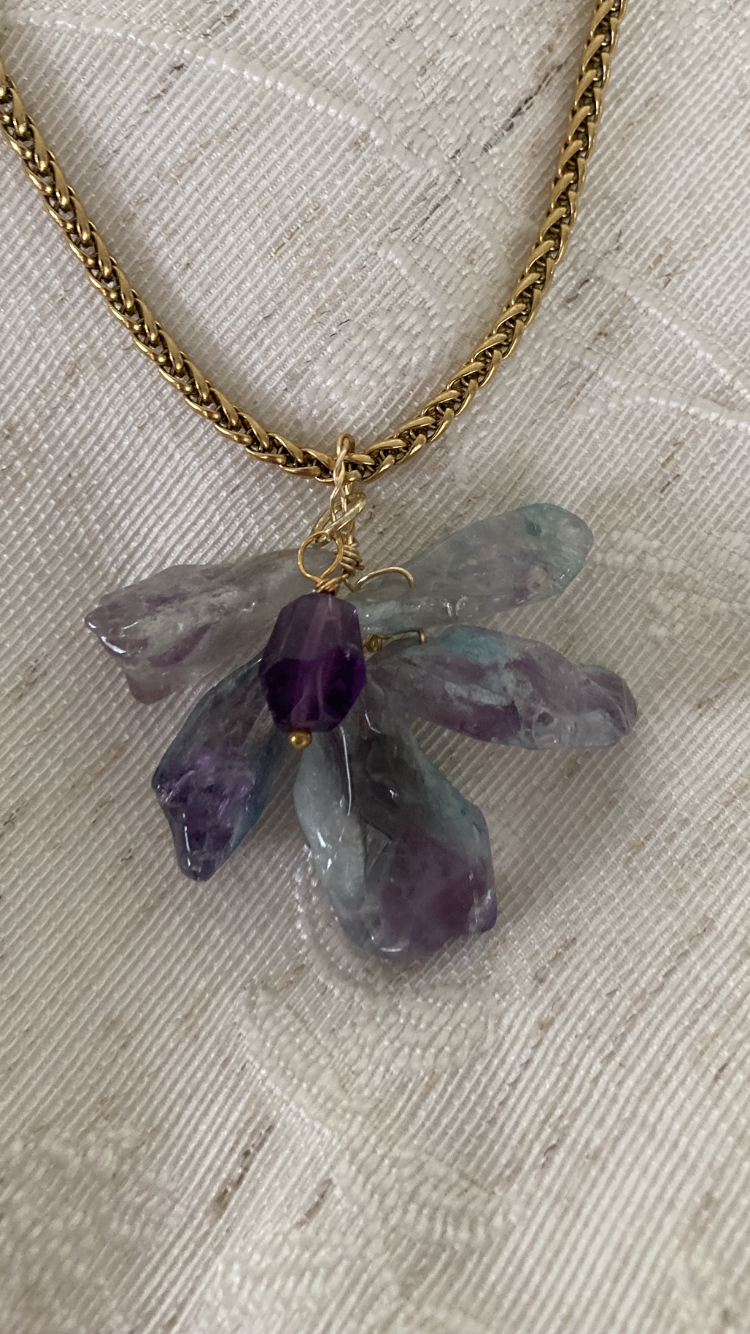 18” Gold Plated Amethyst Pendant