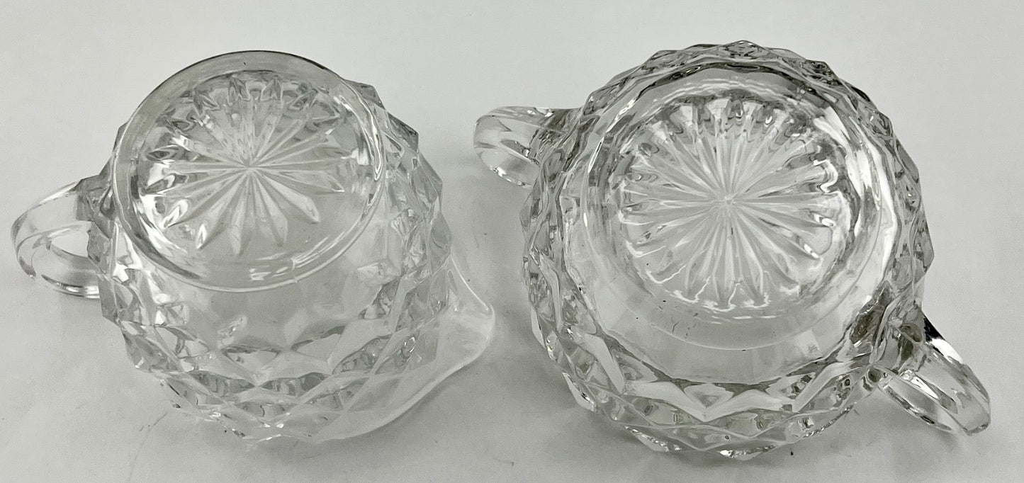 Vintage Fostoria American Cream & Open Sugar 2 Pc Set