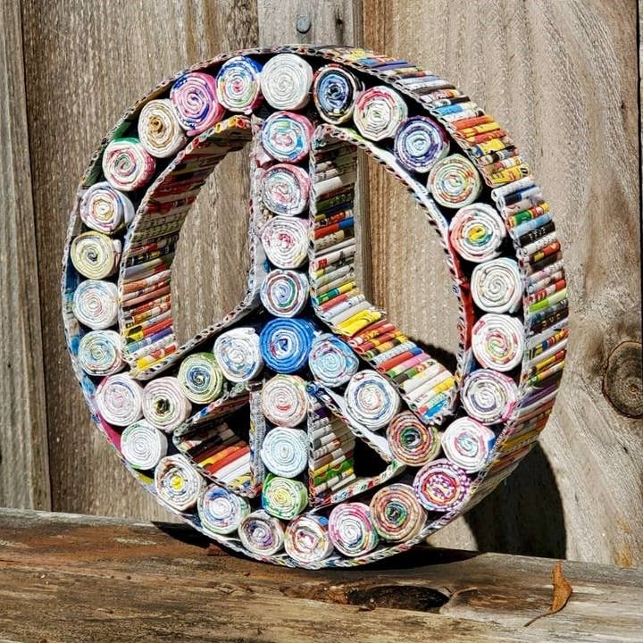 Peace Sign The Upcycled Paper Company 8 1/2" in diameter