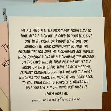 Affirmation Cards - Pick Me Up Mindfulnice 3" x 3" x 1"