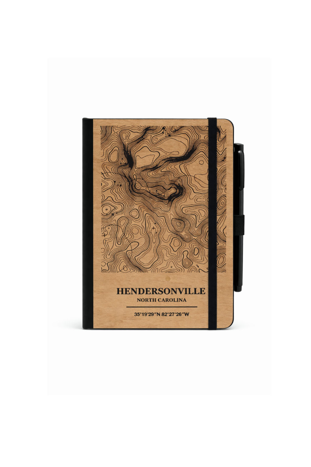 Wood Veneer Topographic Journal A6 Small - 1152