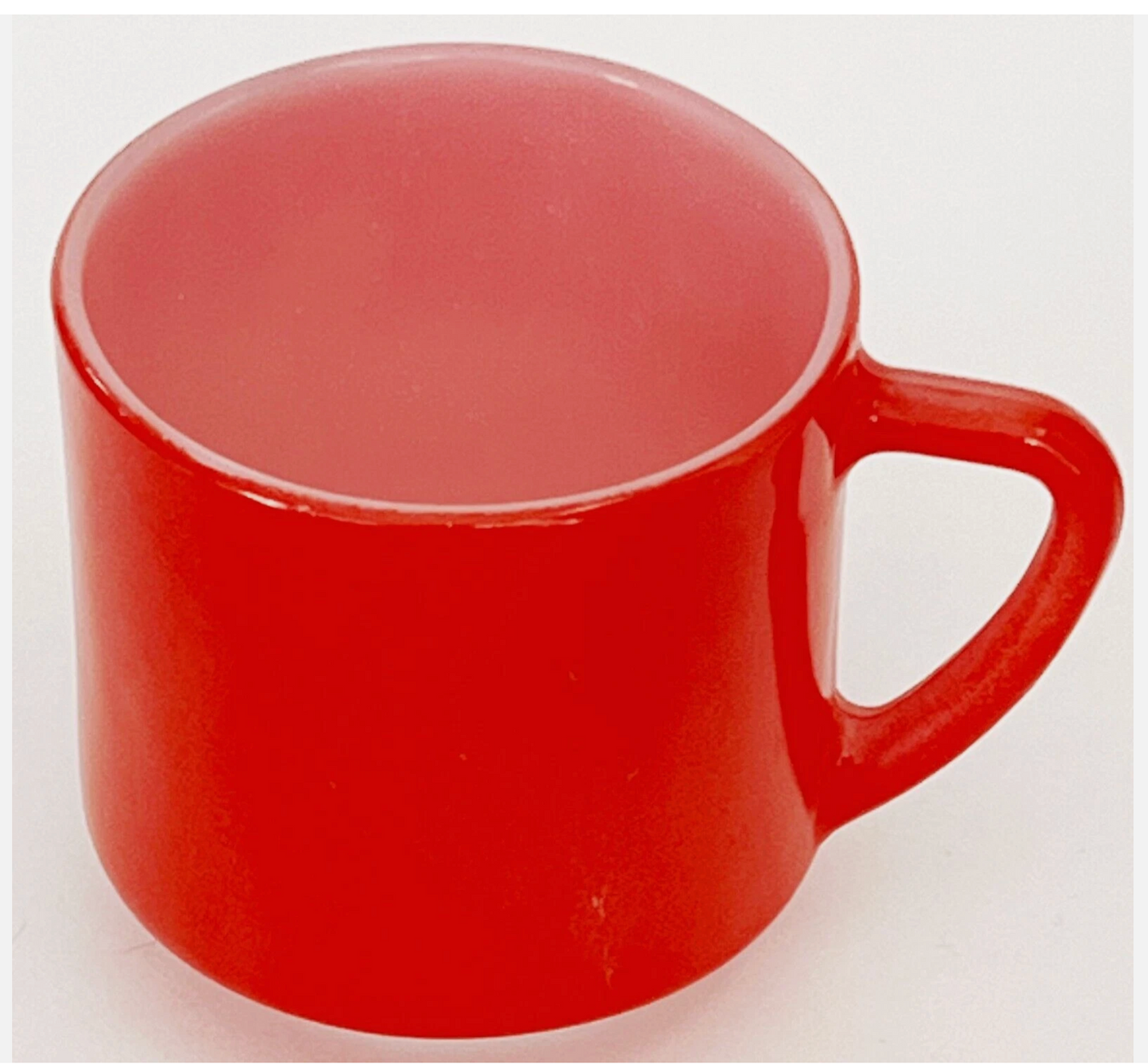 1960s Federal Glass Red over Milk Glass Coffee Mug