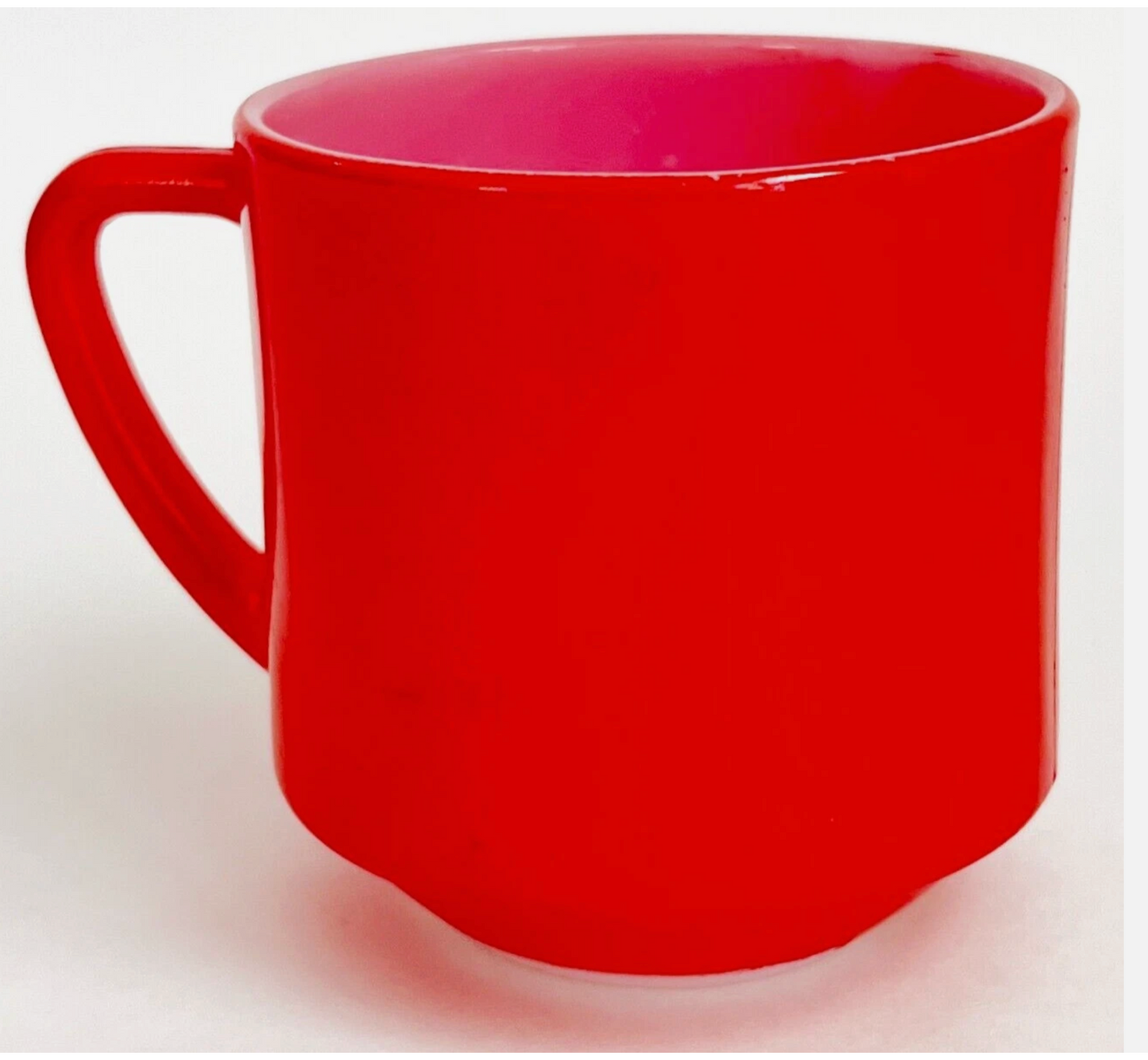 1960s Federal Glass Red over Milk Glass Coffee Mug