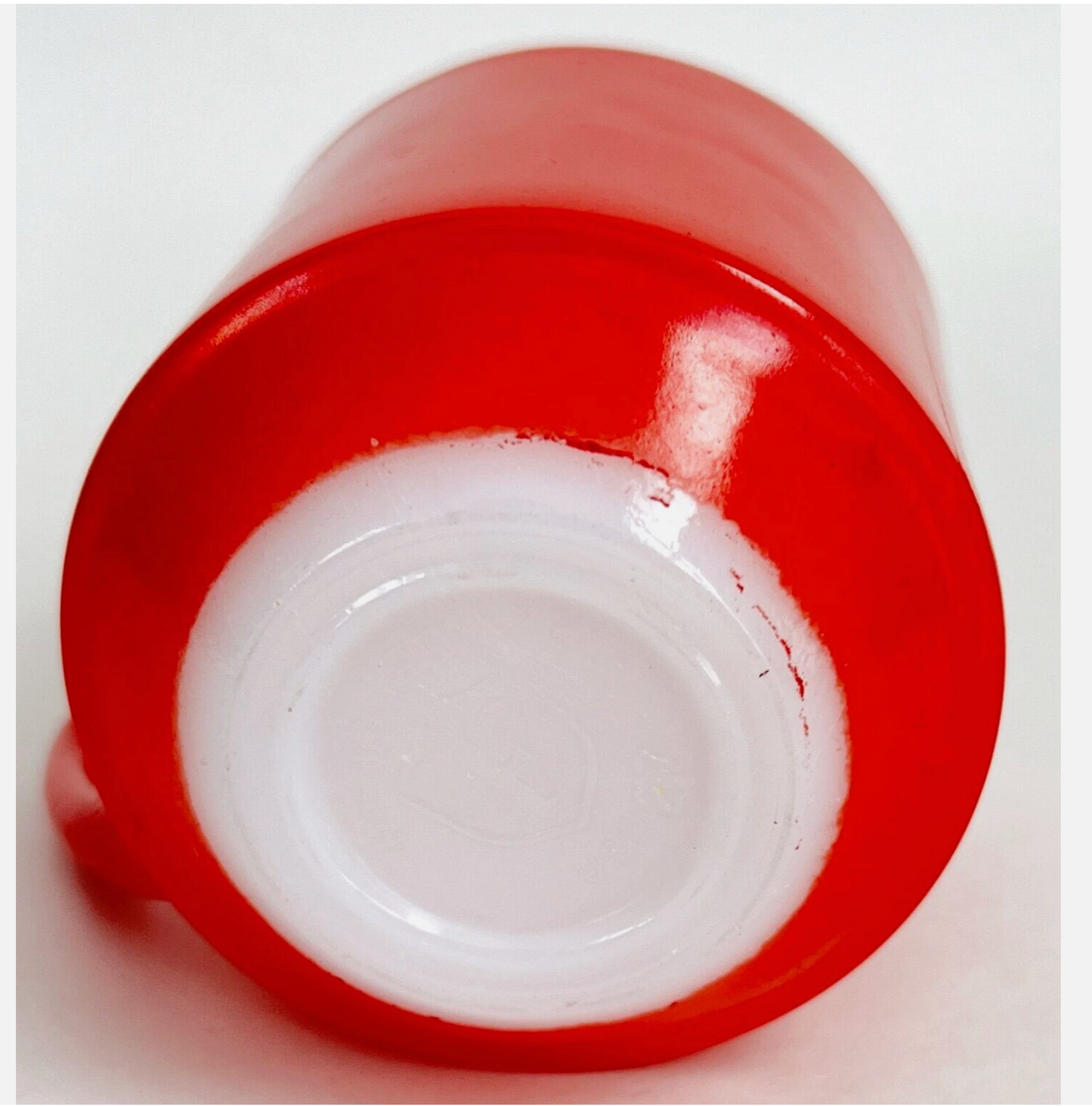 1960s Federal Glass Red over Milk Glass Coffee Mug