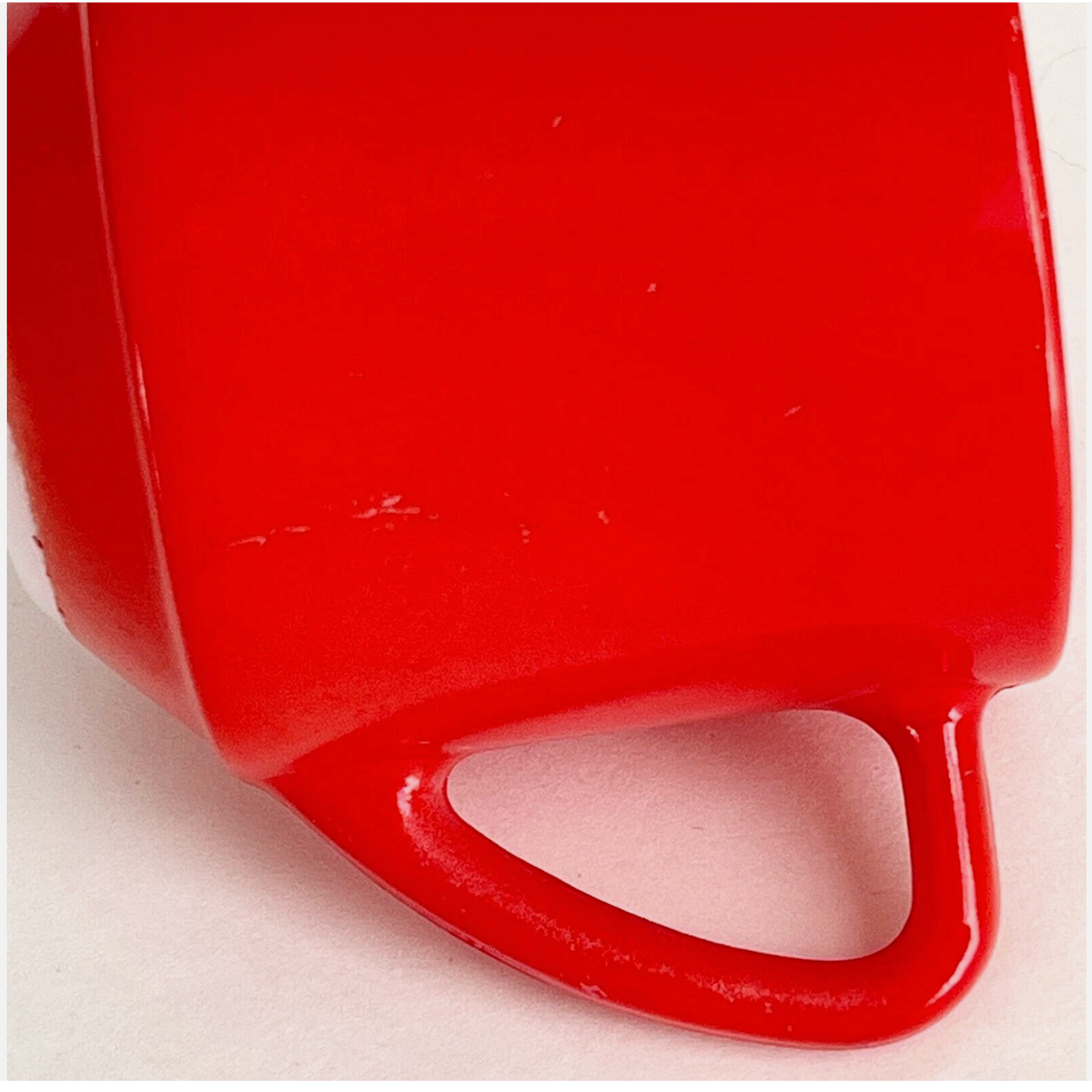 1960s Federal Glass Red over Milk Glass Coffee Mug