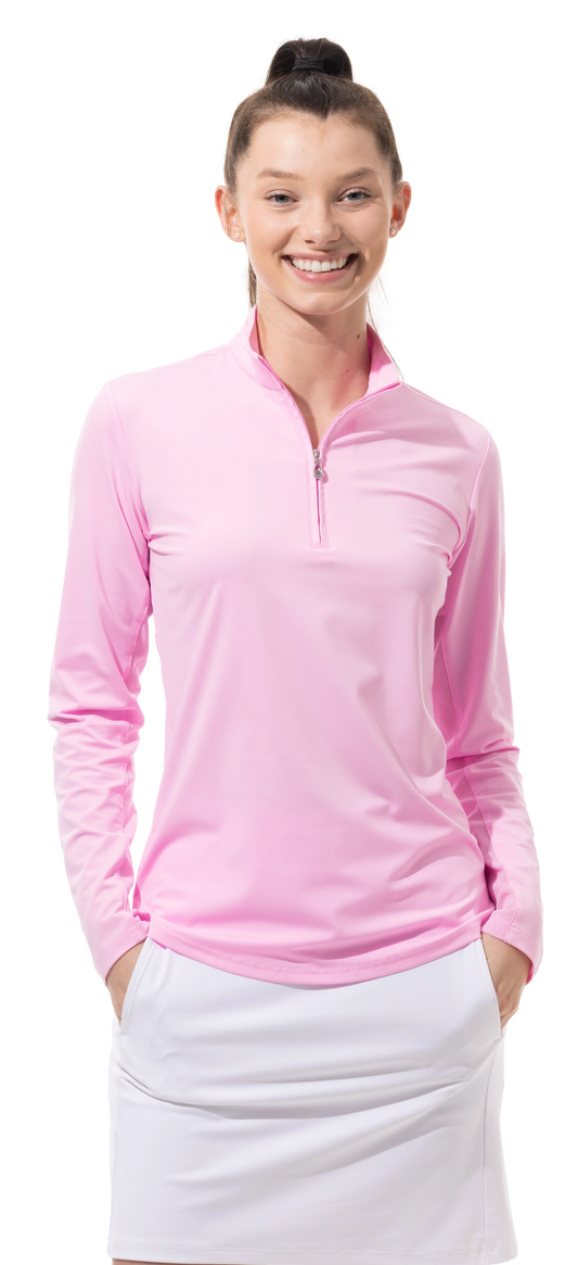 SanSoleil Sunglow Long-Sleeve Zip Mock Small