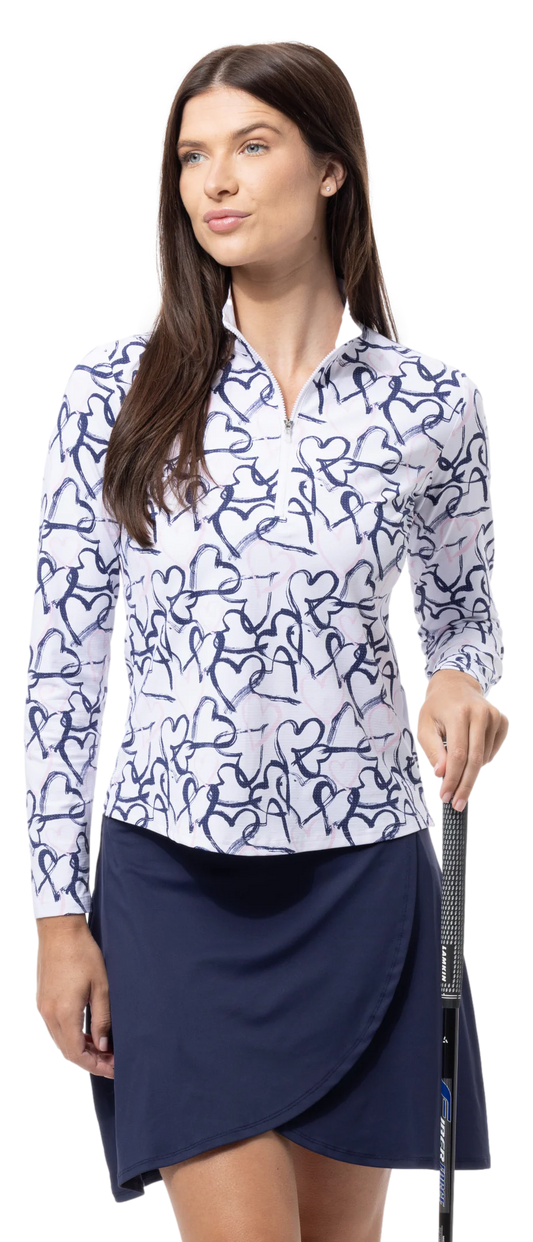 SanSoleil Solair Cool Long-Sleeve 1/4 Zip Mock Medium