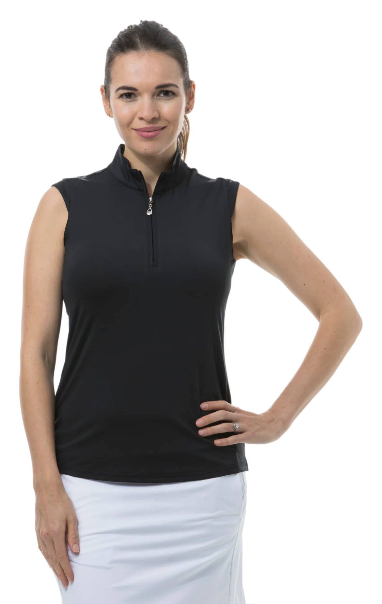 SanSoleil SunGlow Sleeveless Zip Mock Large