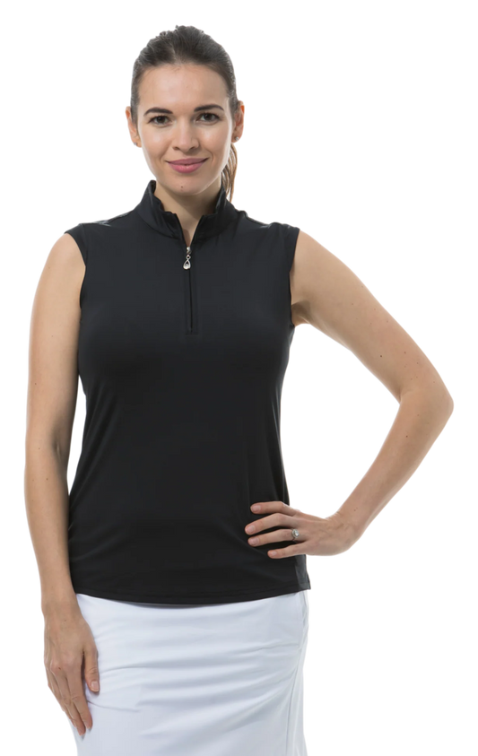 SanSoleil SunGlow Sleeveless Zip Mock Medium