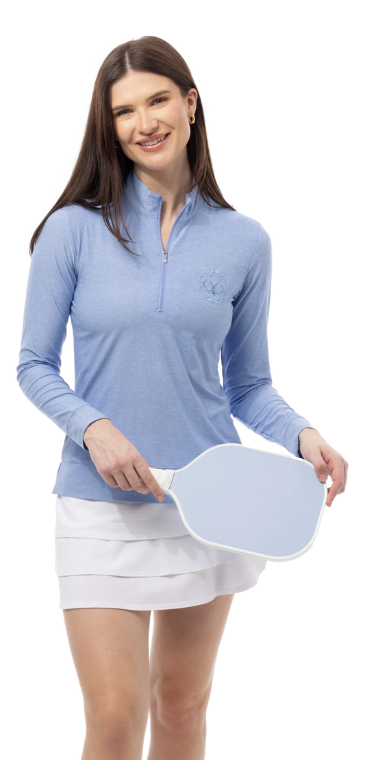 Solmelange 1/4 Zip Mock w/Pickleball Emblem XLarge
