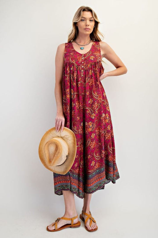 BORDER PRINT ROMPER PANTS EASEL S