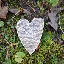 Ceramic Heart - Daughter by Clay Fossils Approx. 3" in length