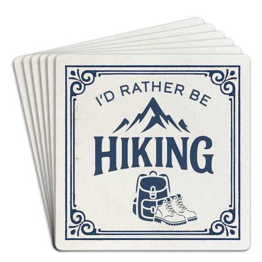 Bar Coasters  6 Pk Rather Be Hiking