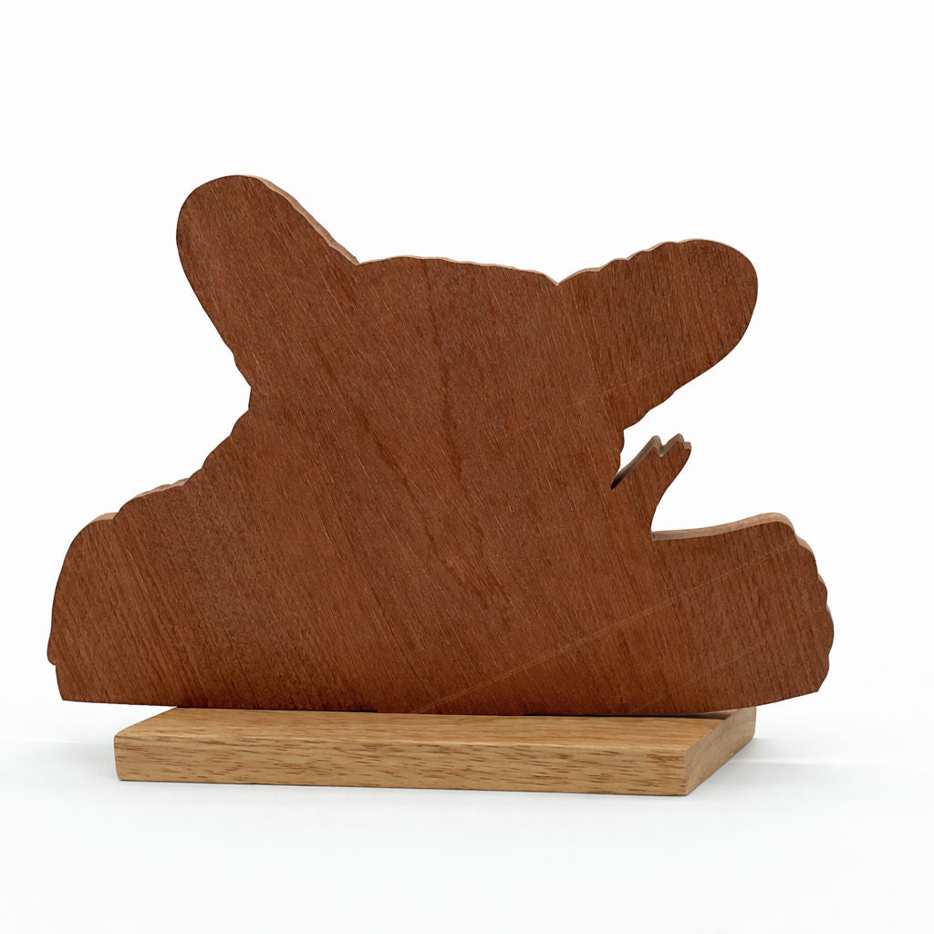 Natural Wood Intarsia  Bear Cub