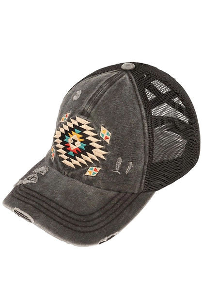 Ball Cap Aztec Black- 1152
