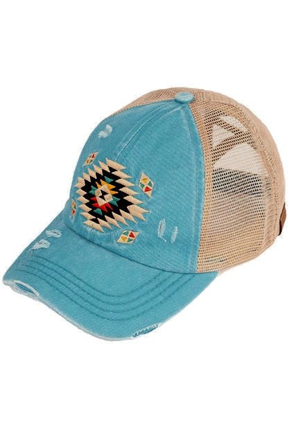 Ball Cap Aztec Turq - 1152
