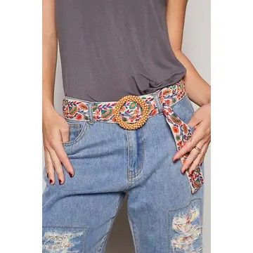 FLORAL BELT POL ONE SIZE
