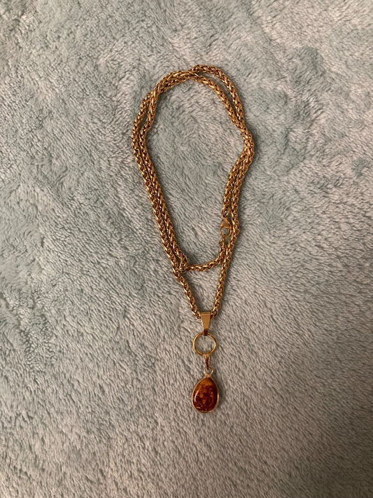 Impression Jasper Yellow Pendant 18”
