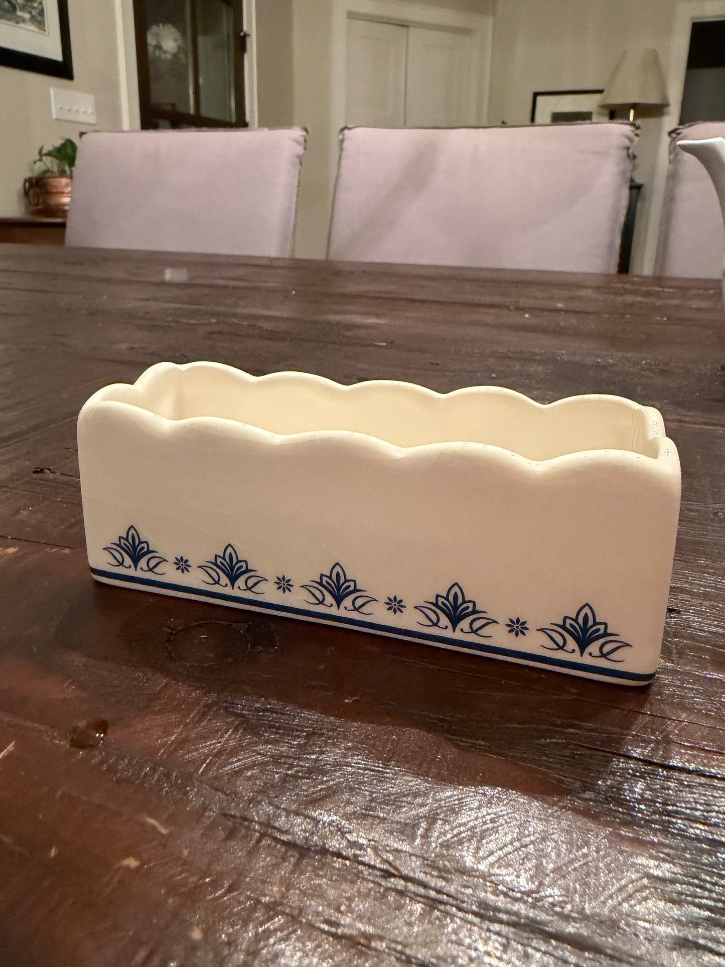 Blue border Trinket Dish
