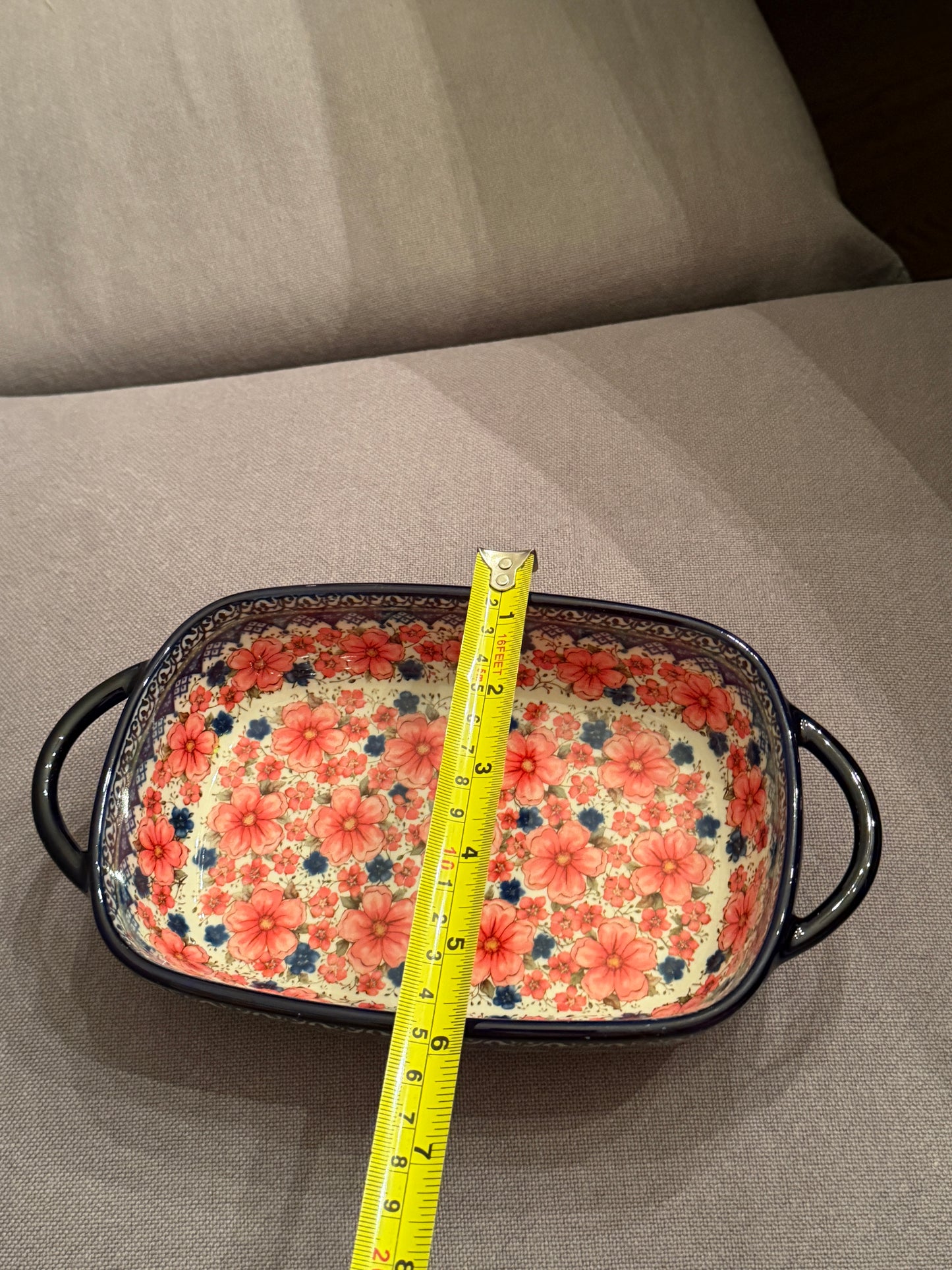 Polish Pottery Baking Dish Sister Wu 6”