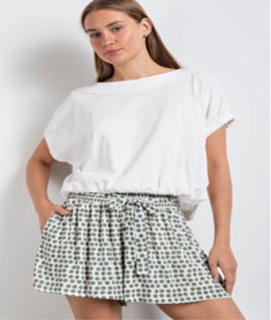 POLKA DOT SHORTS SAGE EASEL L