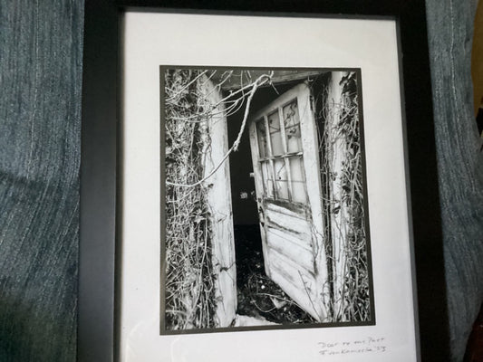 Door to the Past - B&W Framed Photography  8x10 photo in 13x16 frame