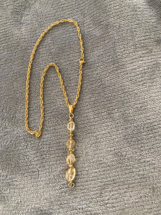 Citrine Pendant w 16” Chain Bellajules