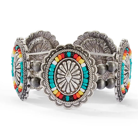 Seed Bead Concho Bracelet  - 1152