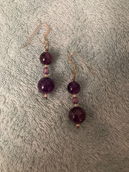 Amethyst Bead Earrings Bellajules