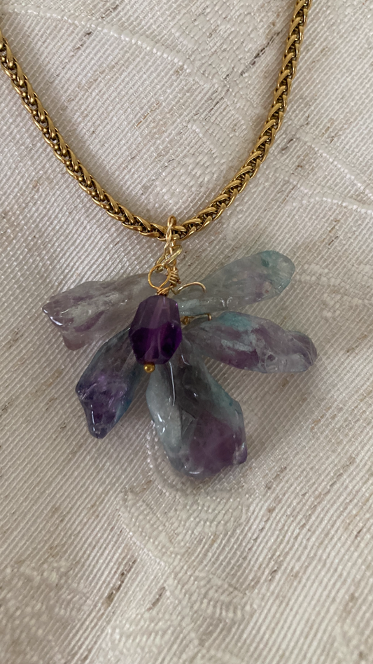 18” Gold Plated Amethyst Pendant