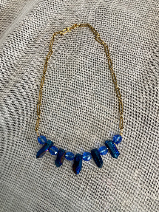 18” Necklace With Crystal Beads and Quartz Bellajules 18”
