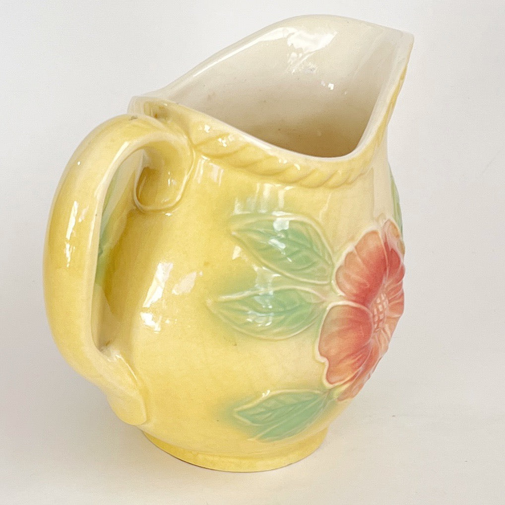 1950s Hull Pottery Dogwood Sunglow Flower Pitcher 24 oz