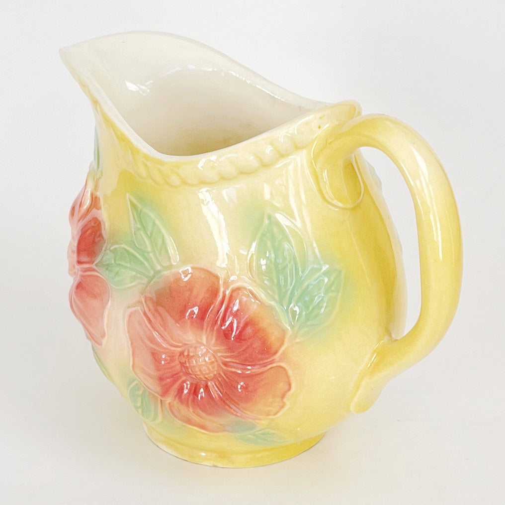 1950s Hull Pottery Dogwood Sunglow Flower Pitcher 24 oz
