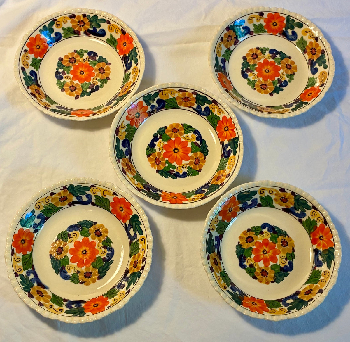 Large 28pc Collection of Rare Royal Adams Ivory Titan Ware Maytime pattern 459174 with Scalloped Edge