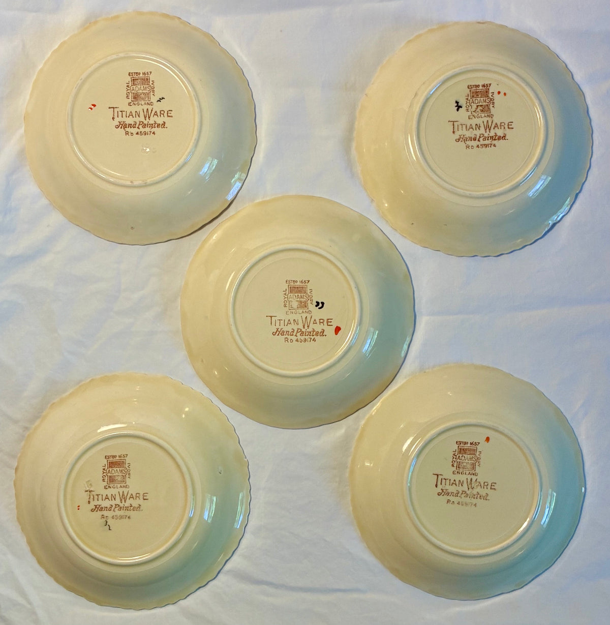 Large 28pc Collection of Rare Royal Adams Ivory Titan Ware Maytime pattern 459174 with Scalloped Edge