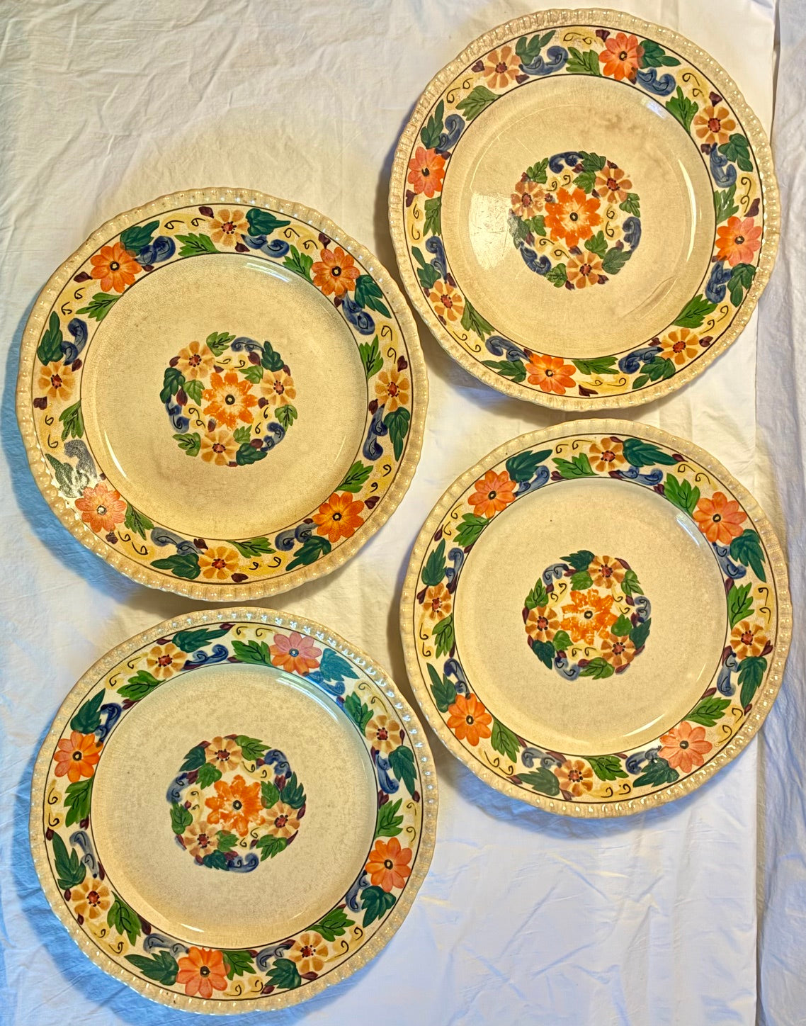 Large 28pc Collection of Rare Royal Adams Ivory Titan Ware Maytime pattern 459174 with Scalloped Edge
