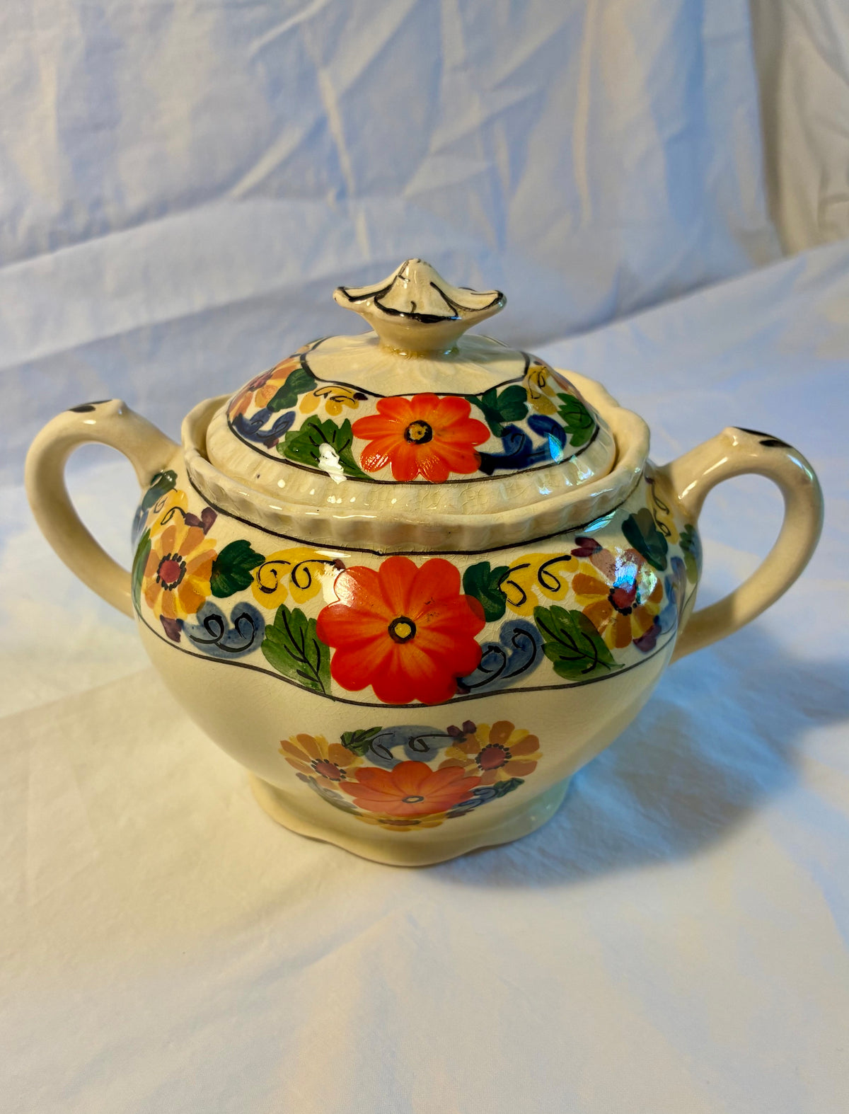 Large 28pc Collection of Rare Royal Adams Ivory Titan Ware Maytime pattern 459174 with Scalloped Edge