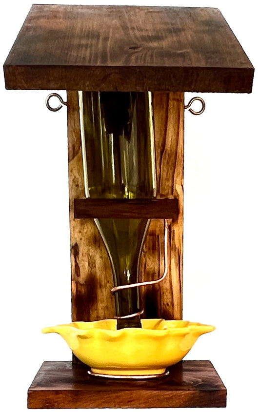 Wine Bottle Bird Feeder w/ Copper & Brass Fittings