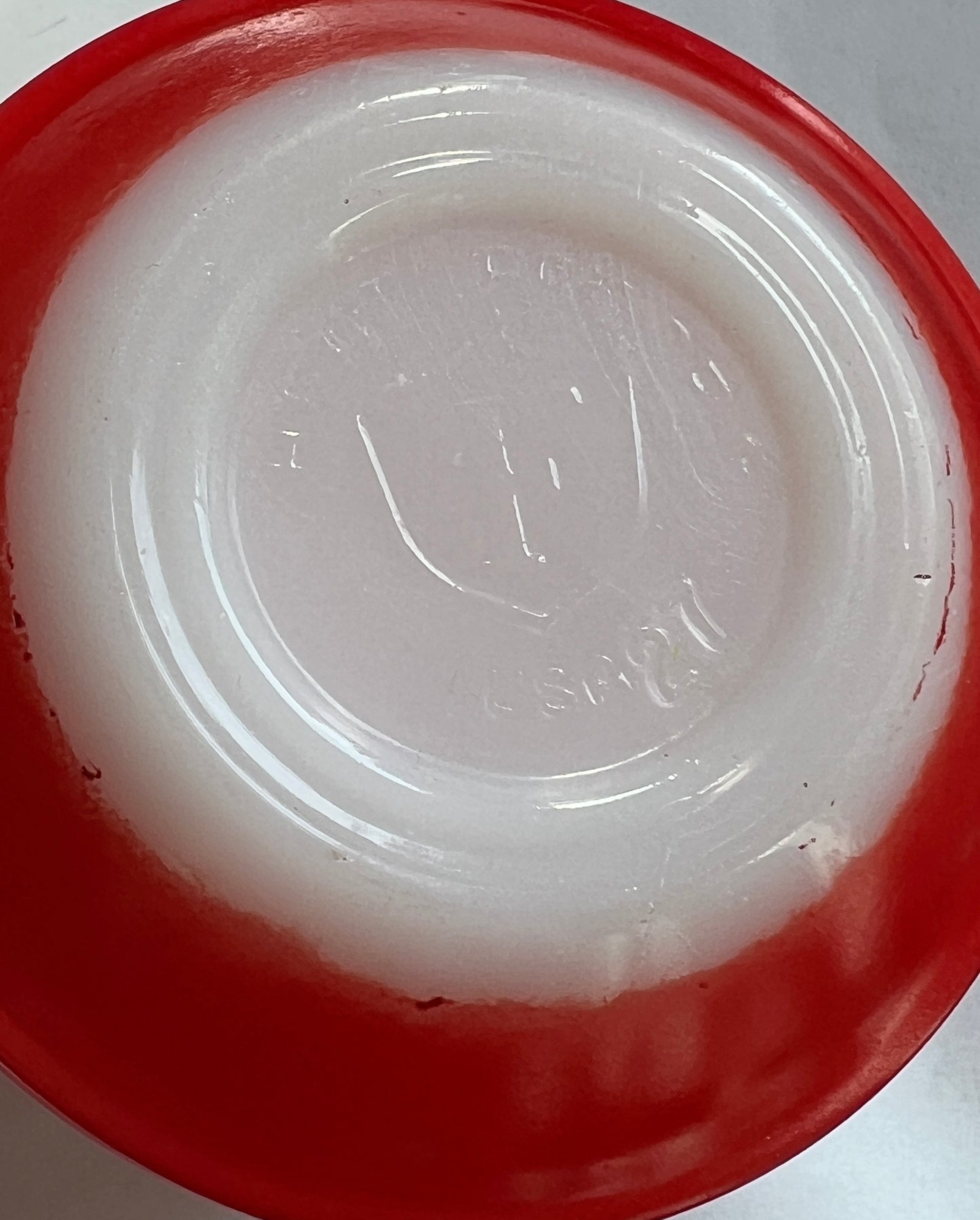 1960s Federal Glass Red over Milk Glass Coffee Mug
