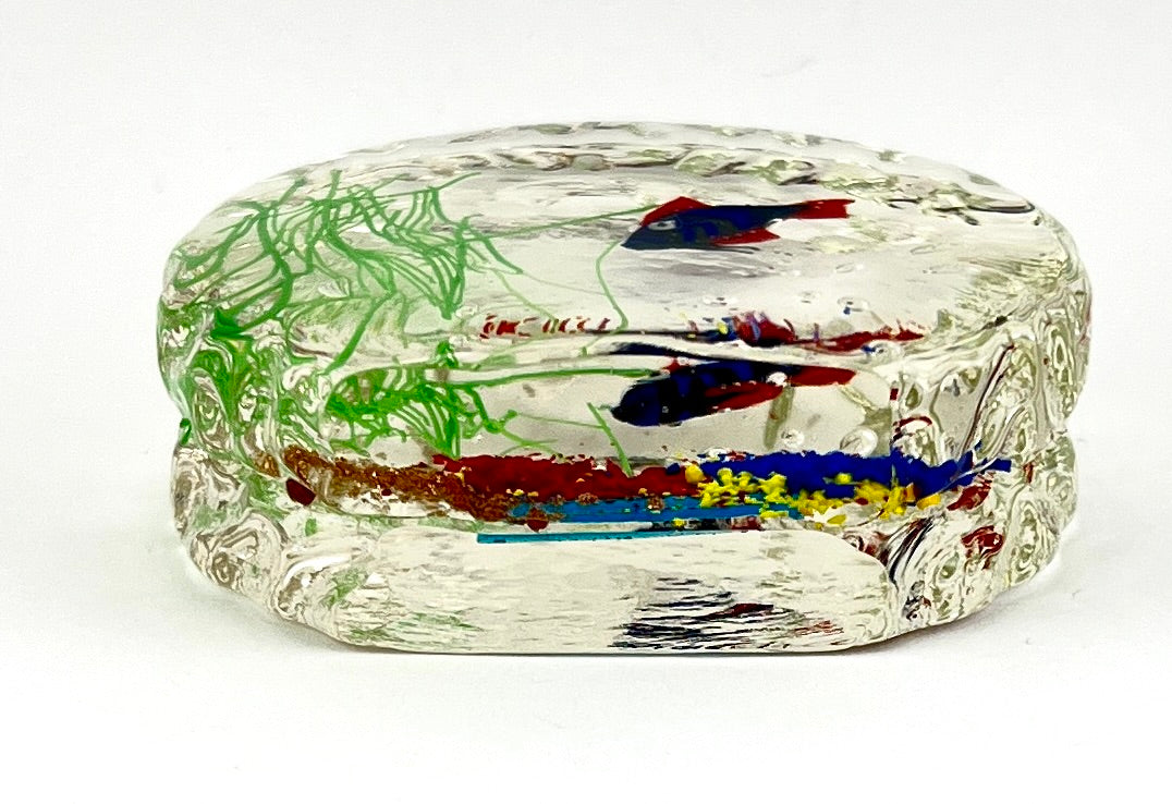 Vintage Murano Glass Fish Aquarium Paperweight
