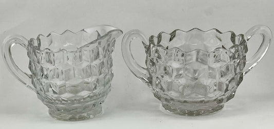 Vintage Fostoria American Cream & Open Sugar 2 Pc Set