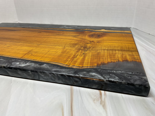 Modern Charcuterie Board – Mulberry with Shadow Grey Resin