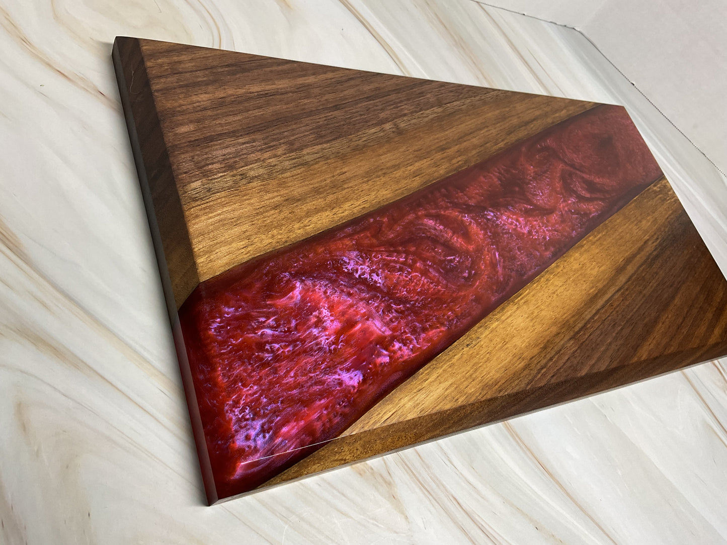Dragon’s Breath Charcuterie Board – Walnut with Color-Shifting Resin
