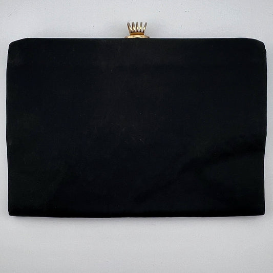 1940s-50s  L & M Lowry & Mund Spotlite Black Clutch Purse