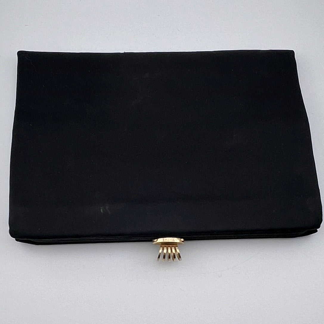 1940s-50s  L & M Lowry & Mund Spotlite Black Clutch Purse