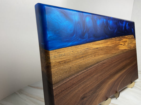 Stunning Charcuterie Board Walnut with Purple Persian and Maui Blue Resin