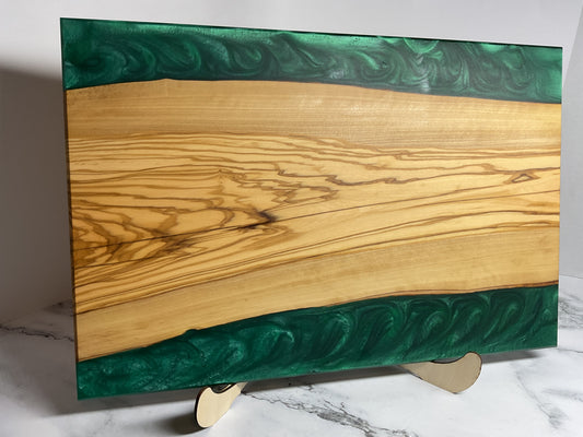 Artisan Olive Wood & Resin Charcuterie Board – Elegant Entertaining Essential
