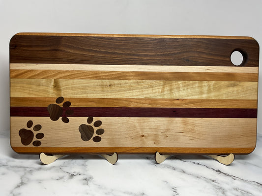 Playful Inlay Cutting Board – Handcrafted Hardwood