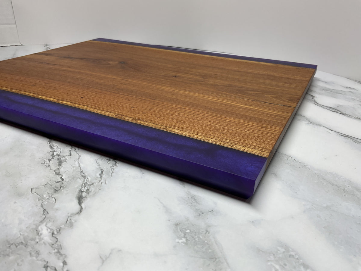 Gather & Graze Charcuterie Board – Handcrafted Siberian Elm Wood & Velvet (Purple) Resin Serving Board